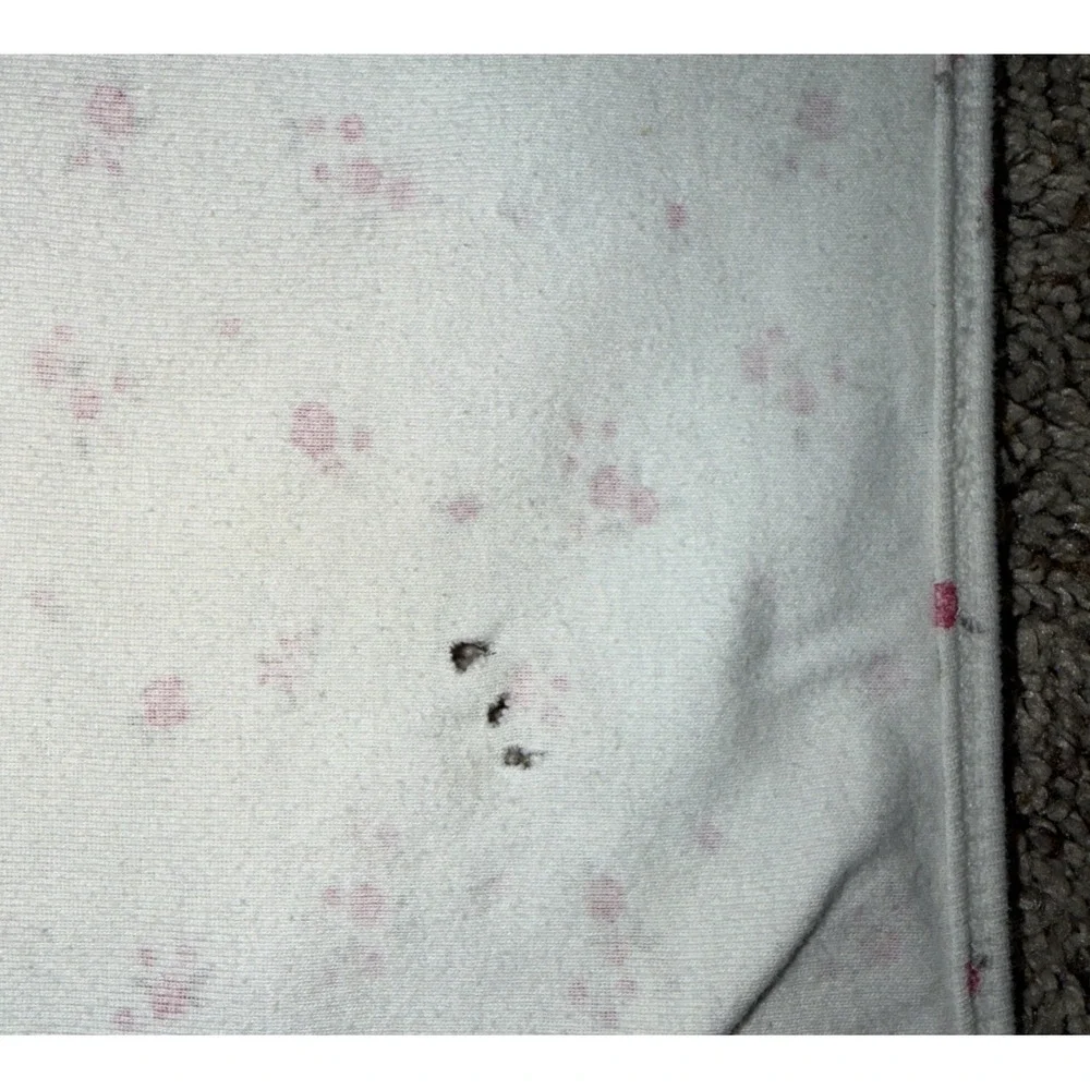 Carter's Pink Roses Floral Flowers White Jersey Knit Baby Crib Blanket‎ *READ*